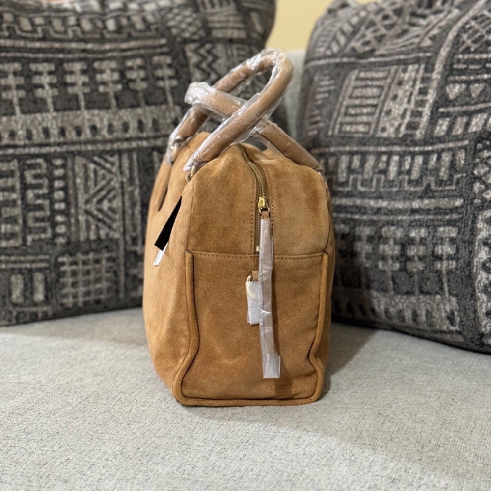 Banana Republic Suede Satchel in Cognac Brand New With Tags - Picture 3 of 3